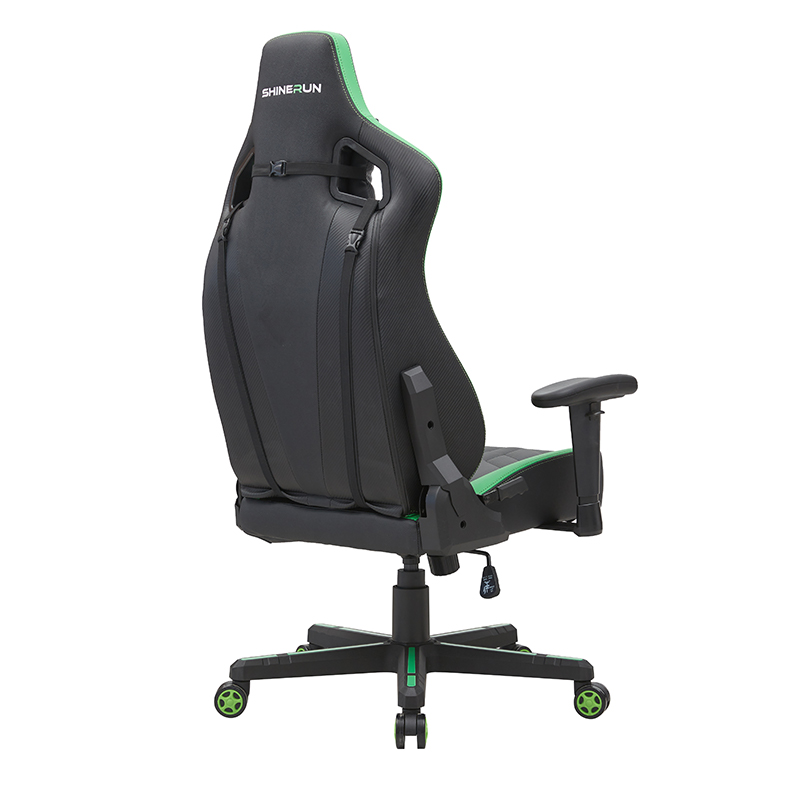 XL-2299 Wright cadeira de jogos preta e verde com barra de gás de 4 estágios