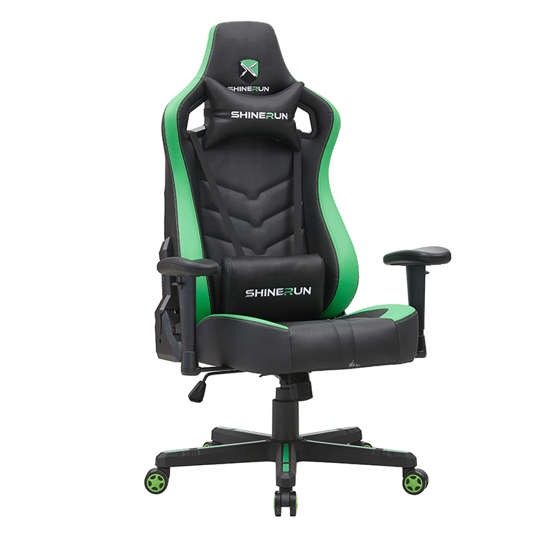 XL-2299 Wright cadeira de jogos preta e verde com barra de gás de 4 estágios