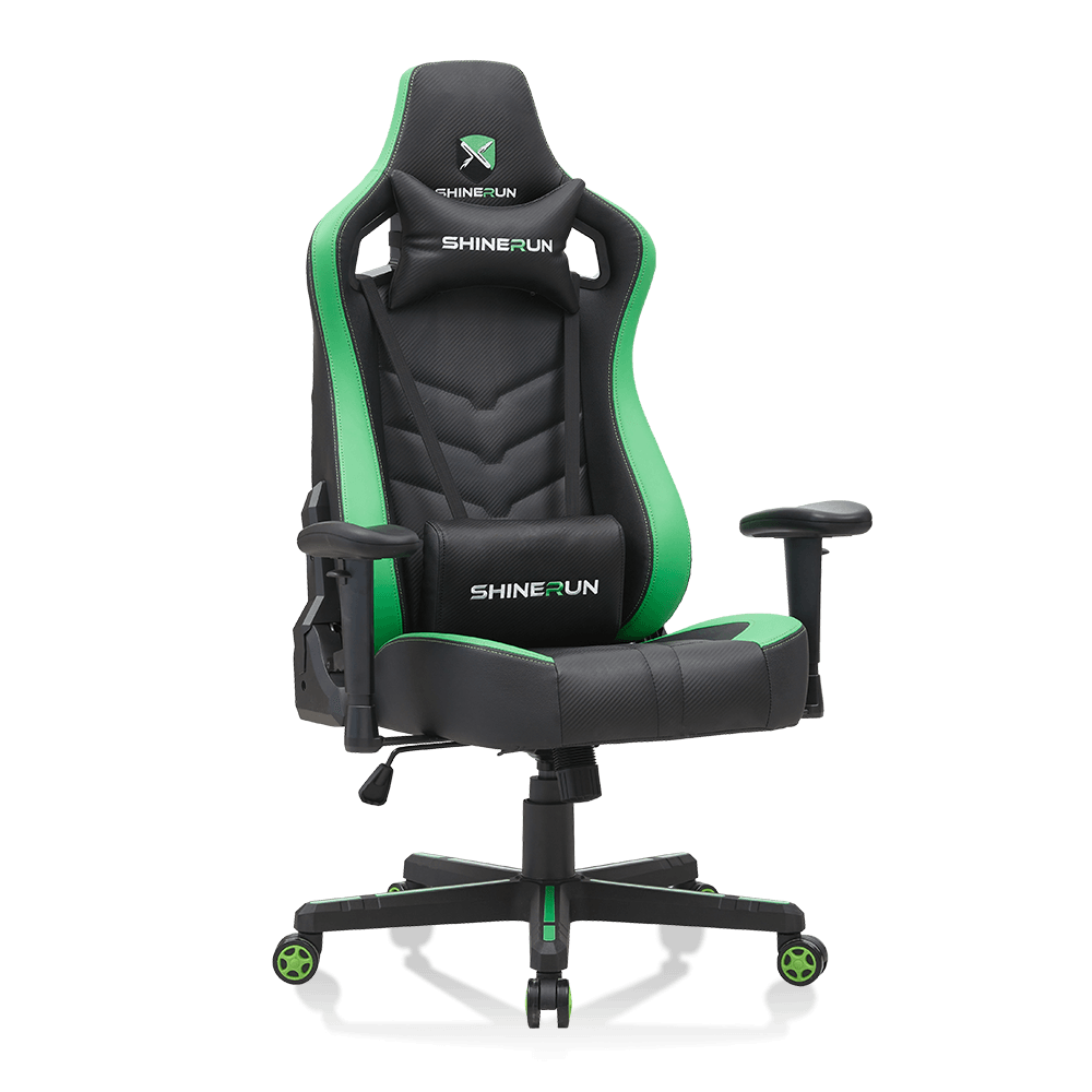 XL-2299 Wright cadeira de jogos preta e verde com barra de gás de 4 estágios