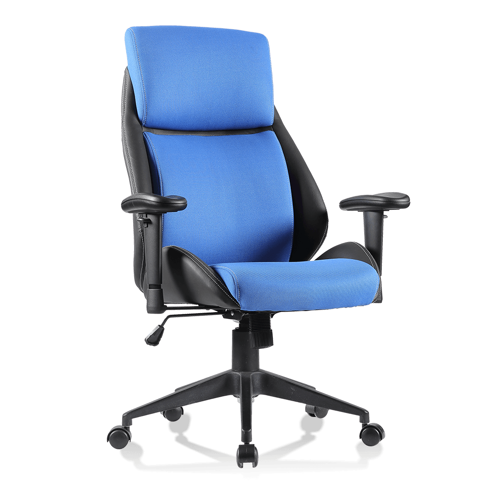 XL-3340 Cadeira de escritório giratória em azul e preto com design exclusivo